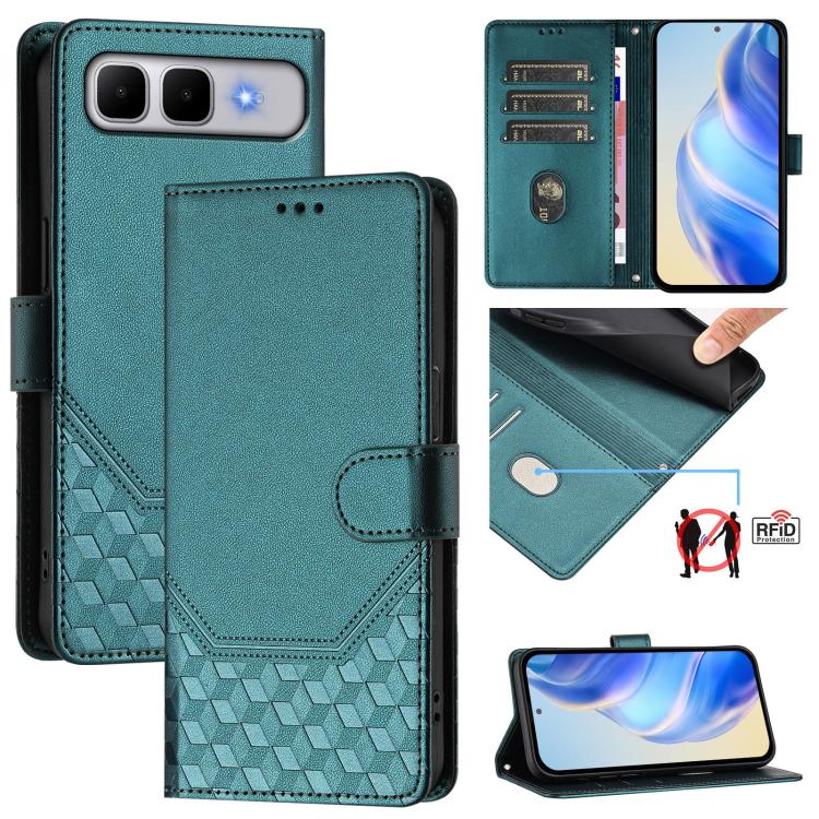 Honeycomb Embossing RFID Leather Phone Case, For Infinix GT 50 Pro 5G, For Infinix Note Edge 5G Global, For Infinix Smart 20 4G / X6840, For Infinix Note 60 5G / Note 60 Pro 5G, For Infinix Hot 60i 5G / Tecno Spark Go 5G, For Infinix Smart 10 Plus     ...