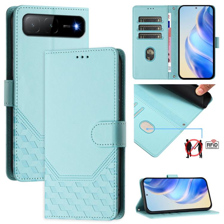 Honeycomb Embossing RFID Leather Phone Case, For Infinix GT 50 Pro 5G, For Infinix Note Edge 5G Global, For Infinix Smart 20 4G / X6840, For Infinix Note 60 5G / Note 60 Pro 5G, For Infinix Hot 60i 5G / Tecno Spark Go 5G, For Infinix Smart 10 Plus     ...