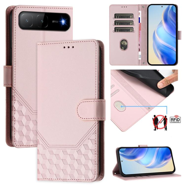 Honeycomb Embossing RFID Leather Phone Case, For Infinix GT 50 Pro 5G, For Infinix Note Edge 5G Global, For Infinix Smart 20 4G / X6840, For Infinix Note 60 5G / Note 60 Pro 5G, For Infinix Hot 60i 5G / Tecno Spark Go 5G, For Infinix Smart 10 Plus     ...