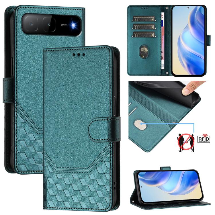 Honeycomb Embossing RFID Leather Phone Case, For Infinix GT 50 Pro 5G, For Infinix Note Edge 5G Global, For Infinix Smart 20 4G / X6840, For Infinix Note 60 5G / Note 60 Pro 5G, For Infinix Hot 60i 5G / Tecno Spark Go 5G, For Infinix Smart 10 Plus     ...
