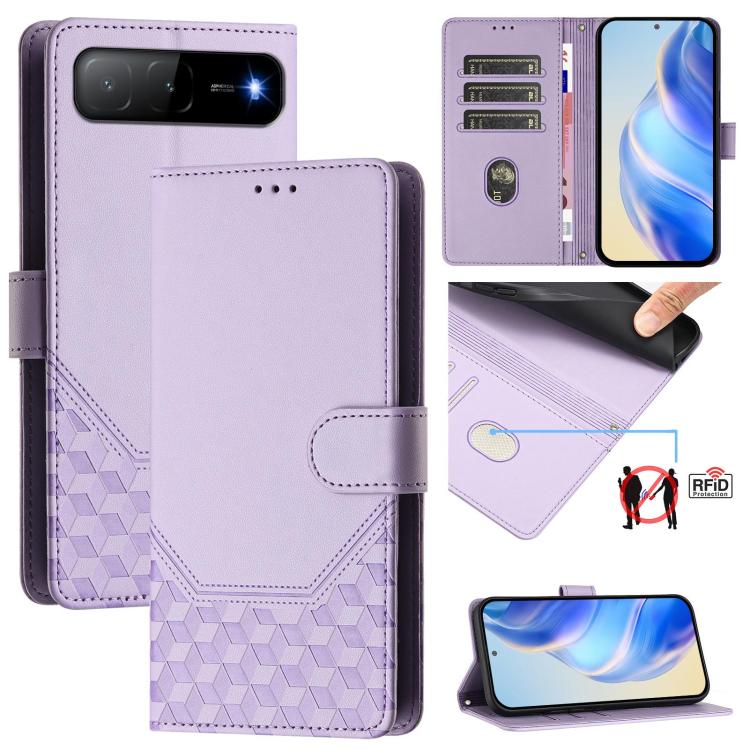 Honeycomb Embossing RFID Leather Phone Case, For Infinix GT 50 Pro 5G, For Infinix Note Edge 5G Global, For Infinix Smart 20 4G / X6840, For Infinix Note 60 5G / Note 60 Pro 5G, For Infinix Hot 60i 5G / Tecno Spark Go 5G, For Infinix Smart 10 Plus     ...