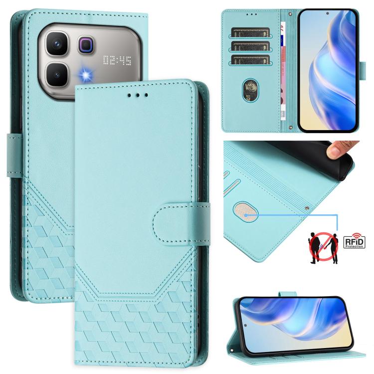 Honeycomb Embossing RFID Leather Phone Case, For Infinix GT 50 Pro 5G, For Infinix Note Edge 5G Global, For Infinix Smart 20 4G / X6840, For Infinix Note 60 5G / Note 60 Pro 5G, For Infinix Hot 60i 5G / Tecno Spark Go 5G, For Infinix Smart 10 Plus     ...