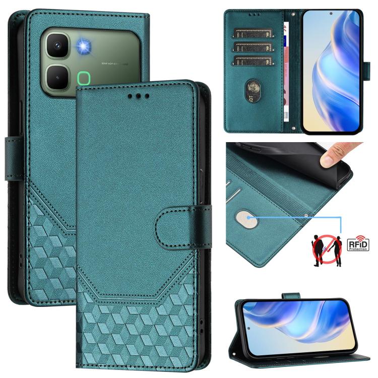Honeycomb Embossing RFID Leather Phone Case, For Infinix GT 50 Pro 5G, For Infinix Note Edge 5G Global, For Infinix Smart 20 4G / X6840, For Infinix Note 60 5G / Note 60 Pro 5G, For Infinix Hot 60i 5G / Tecno Spark Go 5G, For Infinix Smart 10 Plus     ...