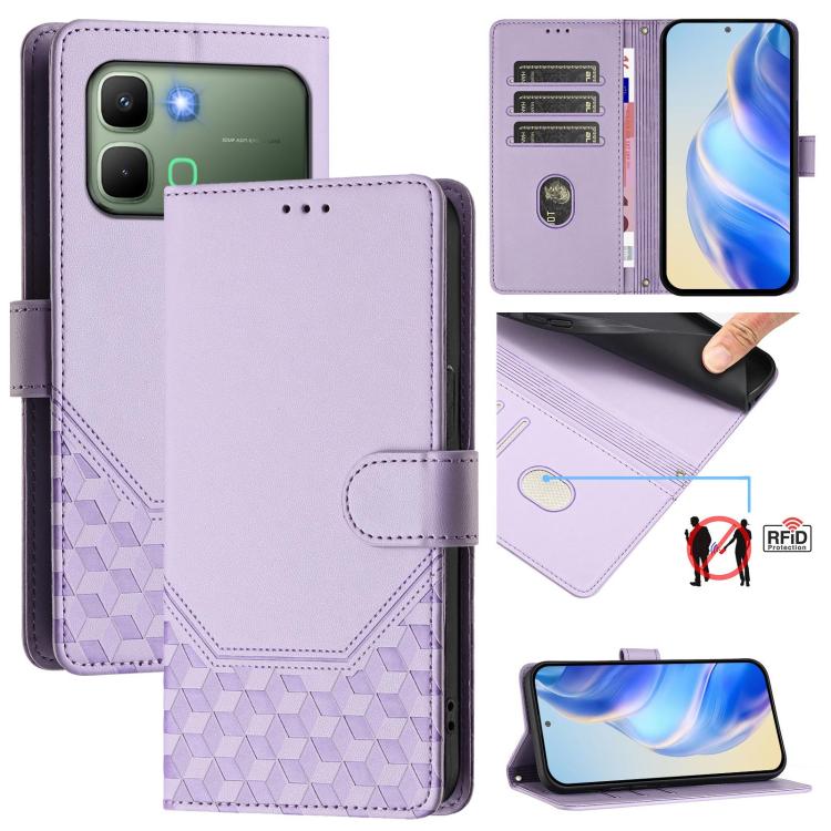 Honeycomb Embossing RFID Leather Phone Case, For Infinix GT 50 Pro 5G, For Infinix Note Edge 5G Global, For Infinix Smart 20 4G / X6840, For Infinix Note 60 5G / Note 60 Pro 5G, For Infinix Hot 60i 5G / Tecno Spark Go 5G, For Infinix Smart 10 Plus     ...