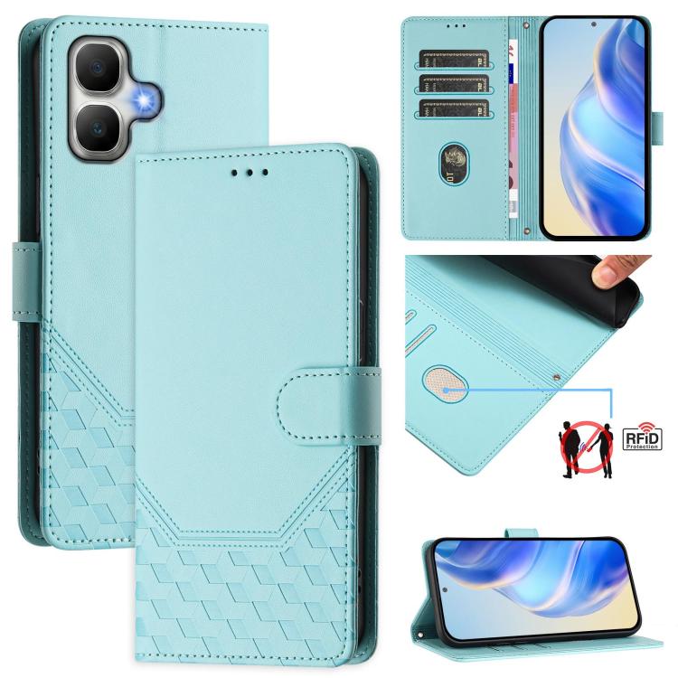 Honeycomb Embossing RFID Leather Phone Case, For Infinix GT 50 Pro 5G, For Infinix Note Edge 5G Global, For Infinix Smart 20 4G / X6840, For Infinix Note 60 5G / Note 60 Pro 5G, For Infinix Hot 60i 5G / Tecno Spark Go 5G, For Infinix Smart 10 Plus     ...