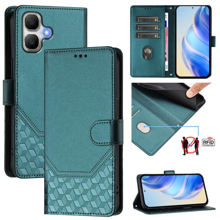 Honeycomb Embossing RFID Leather Phone Case, For Infinix GT 50 Pro 5G, For Infinix Note Edge 5G Global, For Infinix Smart 20 4G / X6840, For Infinix Note 60 5G / Note 60 Pro 5G, For Infinix Hot 60i 5G / Tecno Spark Go 5G, For Infinix Smart 10 Plus     ...