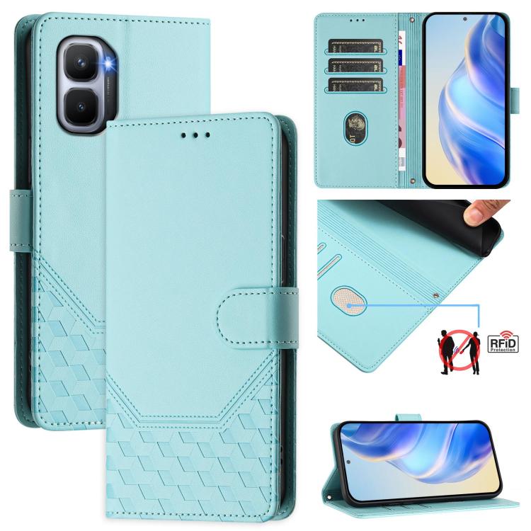 Honeycomb Embossing RFID Leather Phone Case, For Infinix GT 50 Pro 5G, For Infinix Note Edge 5G Global, For Infinix Smart 20 4G / X6840, For Infinix Note 60 5G / Note 60 Pro 5G, For Infinix Hot 60i 5G / Tecno Spark Go 5G, For Infinix Smart 10 Plus     ...