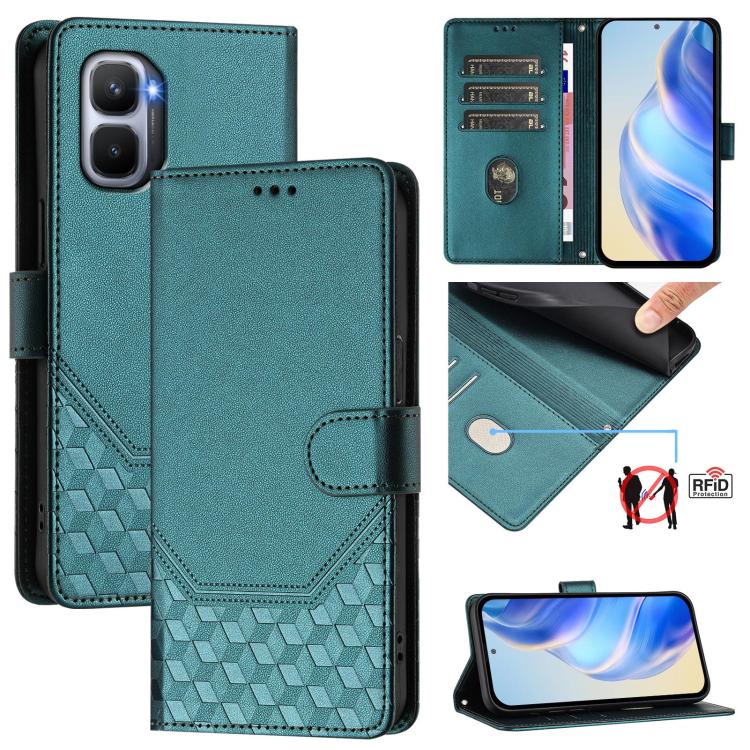 Honeycomb Embossing RFID Leather Phone Case, For Infinix GT 50 Pro 5G, For Infinix Note Edge 5G Global, For Infinix Smart 20 4G / X6840, For Infinix Note 60 5G / Note 60 Pro 5G, For Infinix Hot 60i 5G / Tecno Spark Go 5G, For Infinix Smart 10 Plus     ...