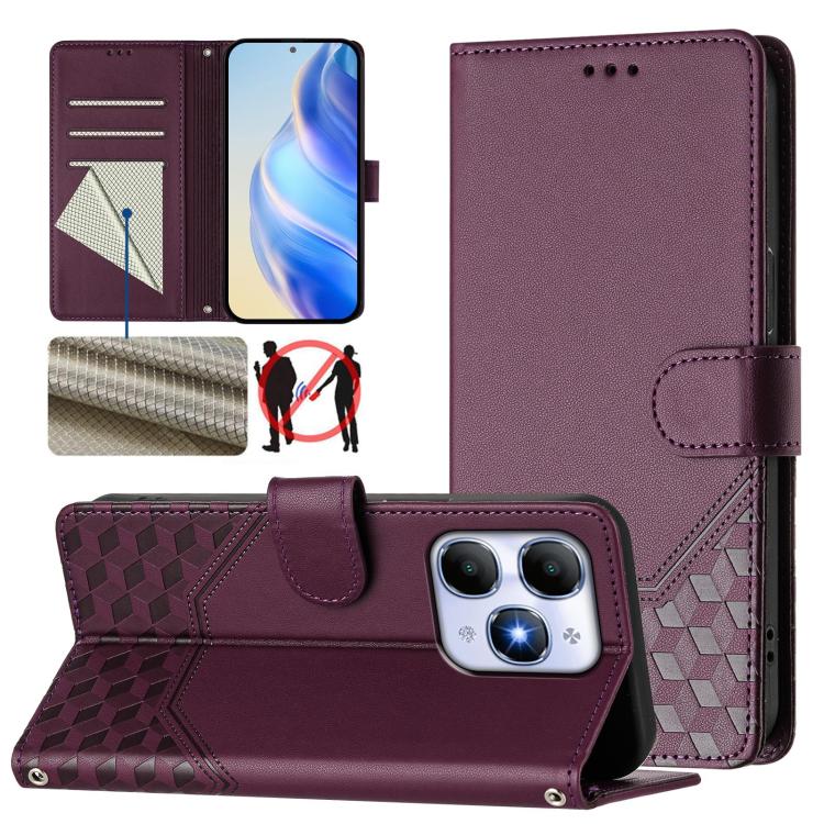 Honeycomb Embossing RFID Leather Phone Case, For itel A200 4G / A200+ 4G, For itel A95 5G, For itel A90 4G, For itel City 100, For itel Power 70, For itel A80 4G, For itel A50C, For itel A50