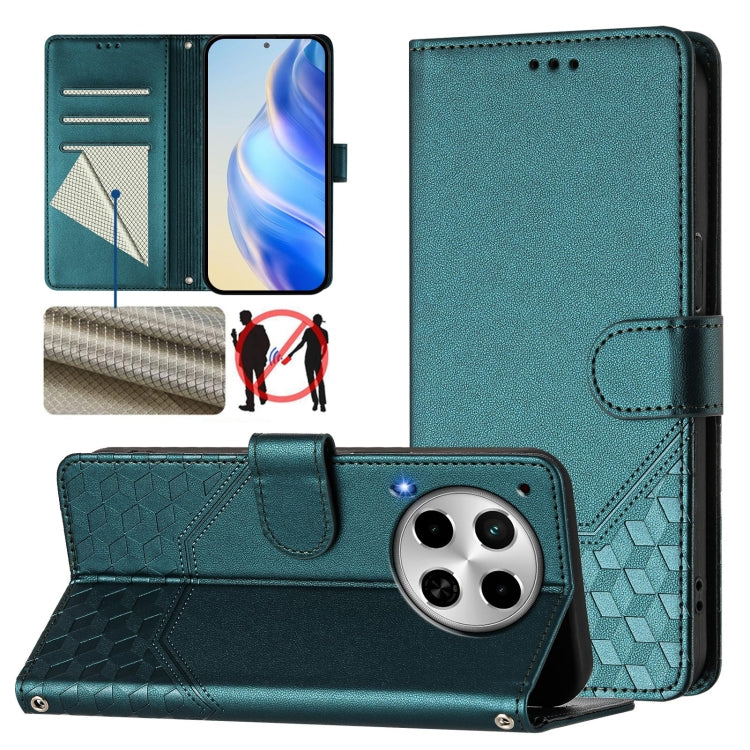 Honeycomb Embossing RFID Leather Phone Case, For Tecno Pova 6 4G, For Tecno Pova 6 5G / 6 Pro 5G, For Tecno Camon 30 Pro 5G, For Tecno Camon 30 5G / 4G, For Tecno Spark 20 Pro+ 4G, For Tecno Spark Go 2024 4G, For Tecno Pova 5 Pro 5G, For Tecno Pova Neo 3