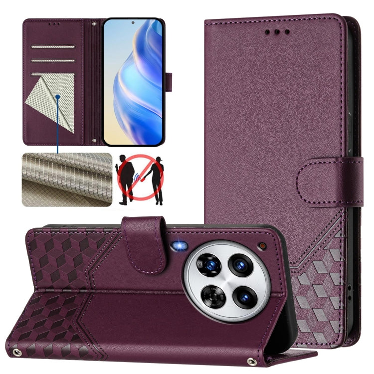 Honeycomb Embossing RFID Leather Phone Case, For Tecno Spark 30 5G, For Tecno Spark Go 1 / Spark Go 2025, For Tecno Spark 30C, For Tecno Spark 20 Pro 5G, For Tecno Pop 6C, For Tecno Spark 10 Pro Magic Magenta, For Tecno Camon 30 Premier 5G             ...