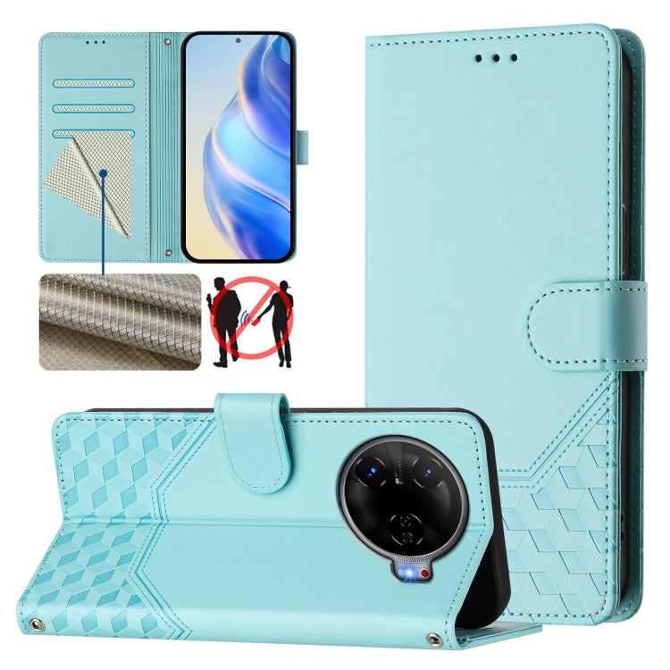 Honeycomb Embossing RFID Leather Phone Case, For Tecno Pova 6 4G, For Tecno Pova 6 5G / 6 Pro 5G, For Tecno Camon 30 Pro 5G, For Tecno Camon 30 5G / 4G, For Tecno Spark 20 Pro+ 4G, For Tecno Spark Go 2024 4G, For Tecno Pova 5 Pro 5G, For Tecno Pova Neo 3