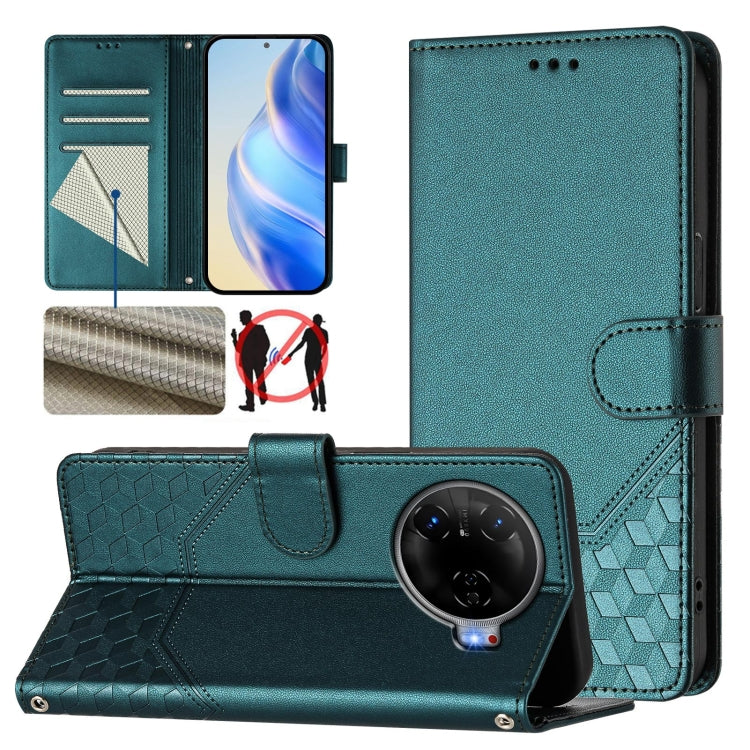 Honeycomb Embossing RFID Leather Phone Case, For Tecno Pova 6 4G, For Tecno Pova 6 5G / 6 Pro 5G, For Tecno Camon 30 Pro 5G, For Tecno Camon 30 5G / 4G, For Tecno Spark 20 Pro+ 4G, For Tecno Spark Go 2024 4G, For Tecno Pova 5 Pro 5G, For Tecno Pova Neo 3