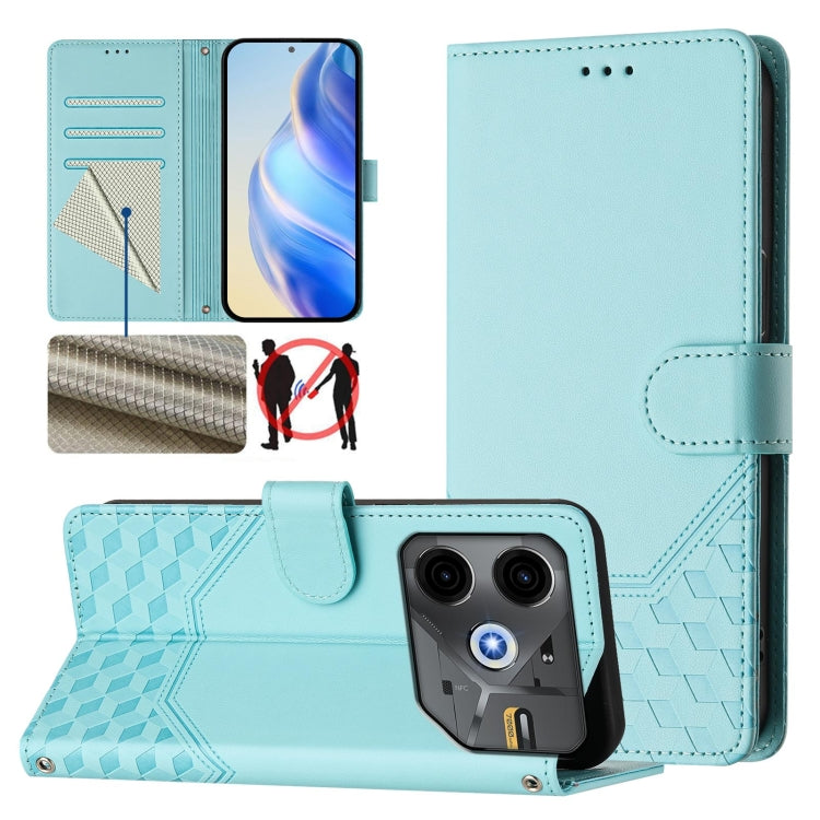 Honeycomb Embossing RFID Leather Phone Case, For Tecno Spark 30 5G, For Tecno Spark Go 1 / Spark Go 2025, For Tecno Spark 30C, For Tecno Spark 20 Pro 5G, For Tecno Pop 6C, For Tecno Spark 10 Pro Magic Magenta, For Tecno Camon 30 Premier 5G             ...