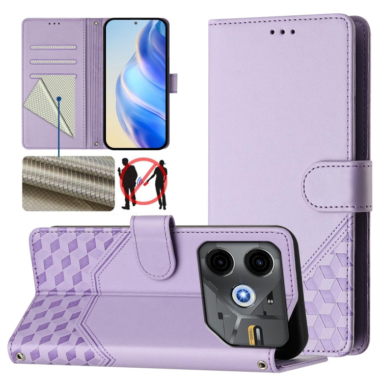 Honeycomb Embossing RFID Leather Phone Case, For Tecno Spark 30 5G, For Tecno Spark Go 1 / Spark Go 2025, For Tecno Spark 30C, For Tecno Spark 20 Pro 5G, For Tecno Pop 6C, For Tecno Spark 10 Pro Magic Magenta, For Tecno Camon 30 Premier 5G             ...