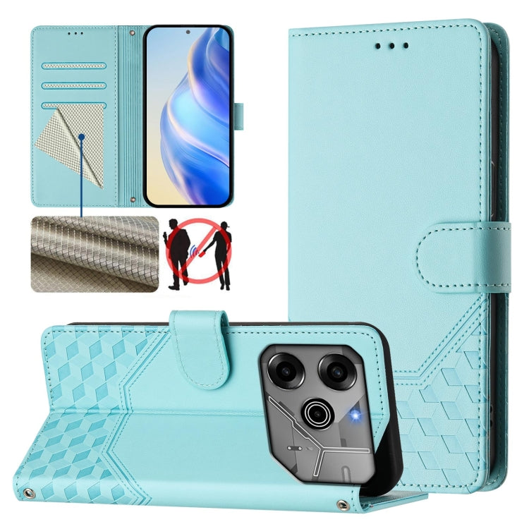 Honeycomb Embossing RFID Leather Phone Case, For Tecno Pova 3, For Tecno Pop 5, For Tecno Spark 7P, For Tecno Spark 7 / Spark 7T, For Tecno Camon 15 / 15 Air, For Tecno Spark Go 2021