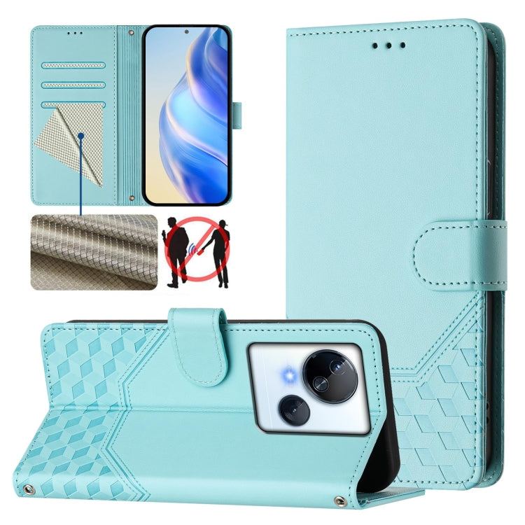 Honeycomb Embossing RFID Leather Phone Case, For Tecno Pova 5, For Tecno Camon 20 Premier 5G, For Tecno Camon 20 Pro 5G, For Tecno Camon 20 / Camon 20 Pro 4G, For Tecno Pop 7 / Pop 7 Pro, For Tecno Spark Go 2023 /  Infinix Smart 7, For Tecno Spark 10 5...