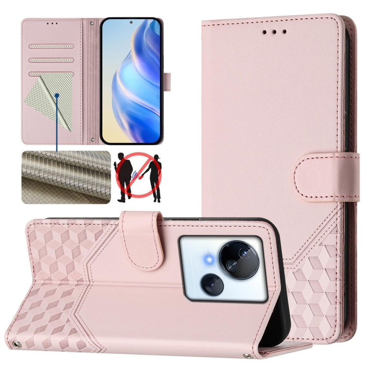 Honeycomb Embossing RFID Leather Phone Case, For Tecno Pova 5, For Tecno Camon 20 Premier 5G, For Tecno Camon 20 Pro 5G, For Tecno Camon 20 / Camon 20 Pro 4G, For Tecno Pop 7 / Pop 7 Pro, For Tecno Spark Go 2023 /  Infinix Smart 7, For Tecno Spark 10 5...