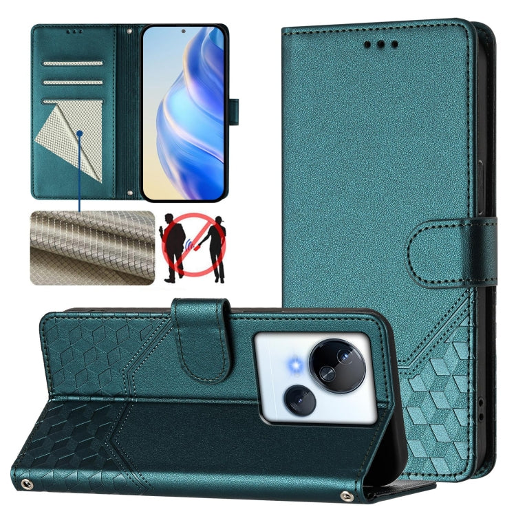 Honeycomb Embossing RFID Leather Phone Case, For Tecno Pova 5, For Tecno Camon 20 Premier 5G, For Tecno Camon 20 Pro 5G, For Tecno Camon 20 / Camon 20 Pro 4G, For Tecno Pop 7 / Pop 7 Pro, For Tecno Spark Go 2023 /  Infinix Smart 7, For Tecno Spark 10 5...