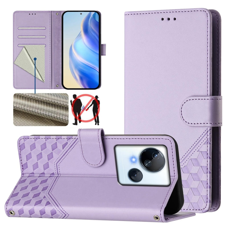 Honeycomb Embossing RFID Leather Phone Case, For Tecno Pova 5, For Tecno Camon 20 Premier 5G, For Tecno Camon 20 Pro 5G, For Tecno Camon 20 / Camon 20 Pro 4G, For Tecno Pop 7 / Pop 7 Pro, For Tecno Spark Go 2023 /  Infinix Smart 7, For Tecno Spark 10 5...