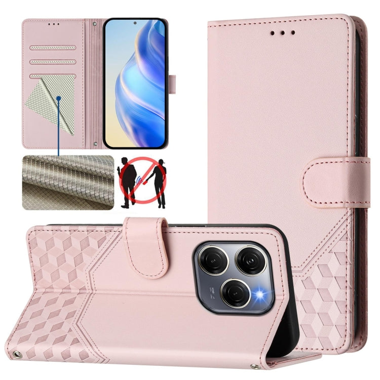 Honeycomb Embossing RFID Leather Phone Case, For Tecno Spark 30 5G, For Tecno Spark Go 1 / Spark Go 2025, For Tecno Spark 30C, For Tecno Spark 20 Pro 5G, For Tecno Pop 6C, For Tecno Spark 10 Pro Magic Magenta, For Tecno Camon 30 Premier 5G             ...