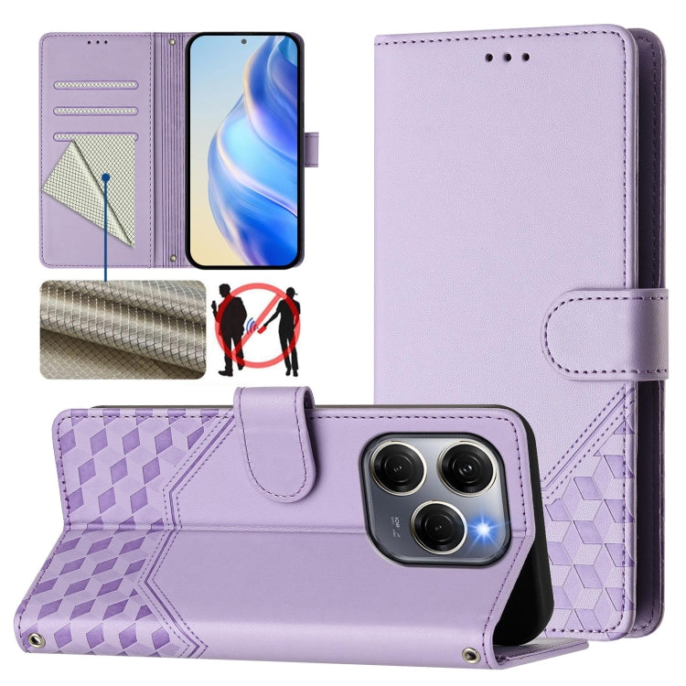 Honeycomb Embossing RFID Leather Phone Case, For Tecno Spark 30 5G, For Tecno Spark Go 1 / Spark Go 2025, For Tecno Spark 30C, For Tecno Spark 20 Pro 5G, For Tecno Pop 6C, For Tecno Spark 10 Pro Magic Magenta, For Tecno Camon 30 Premier 5G             ...