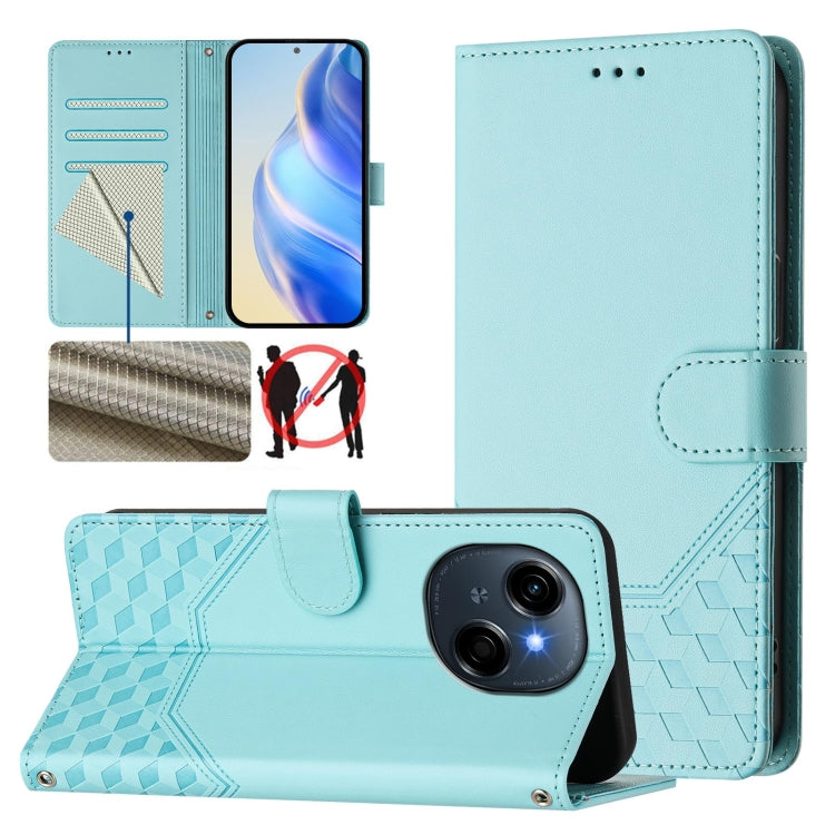 Honeycomb Embossing RFID Leather Phone Case, For Tecno Spark 30 5G, For Tecno Spark Go 1 / Spark Go 2025, For Tecno Spark 30C, For Tecno Spark 20 Pro 5G, For Tecno Pop 6C, For Tecno Spark 10 Pro Magic Magenta, For Tecno Camon 30 Premier 5G             ...