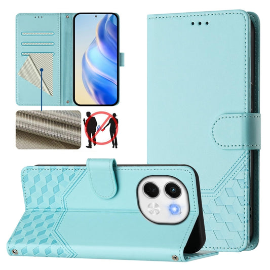 Honeycomb Embossing RFID Leather Phone Case, For Tecno Spark 30 5G, For Tecno Spark Go 1 / Spark Go 2025, For Tecno Spark 30C, For Tecno Spark 20 Pro 5G, For Tecno Pop 6C, For Tecno Spark 10 Pro Magic Magenta, For Tecno Camon 30 Premier 5G             ...