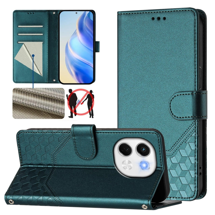 Honeycomb Embossing RFID Leather Phone Case, For Tecno Spark 30 5G, For Tecno Spark Go 1 / Spark Go 2025, For Tecno Spark 30C, For Tecno Spark 20 Pro 5G, For Tecno Pop 6C, For Tecno Spark 10 Pro Magic Magenta, For Tecno Camon 30 Premier 5G             ...
