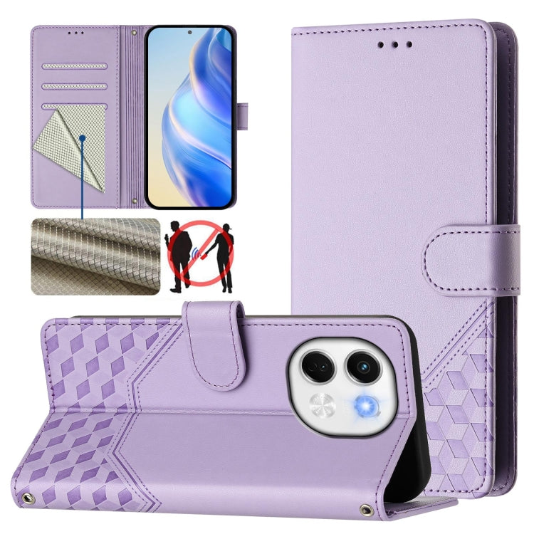 Honeycomb Embossing RFID Leather Phone Case, For Tecno Spark 30 5G, For Tecno Spark Go 1 / Spark Go 2025, For Tecno Spark 30C, For Tecno Spark 20 Pro 5G, For Tecno Pop 6C, For Tecno Spark 10 Pro Magic Magenta, For Tecno Camon 30 Premier 5G             ...
