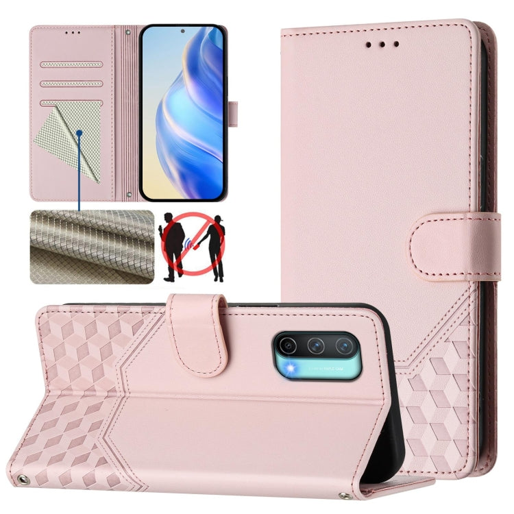 Honeycomb Embossing RFID Leather Phone Case, For OnePlus Nord CE 5G, For OnePlus Nord 2, For OnePlus 9 Pro, For OnePlus 9, For OnePlus Nord N10 5G