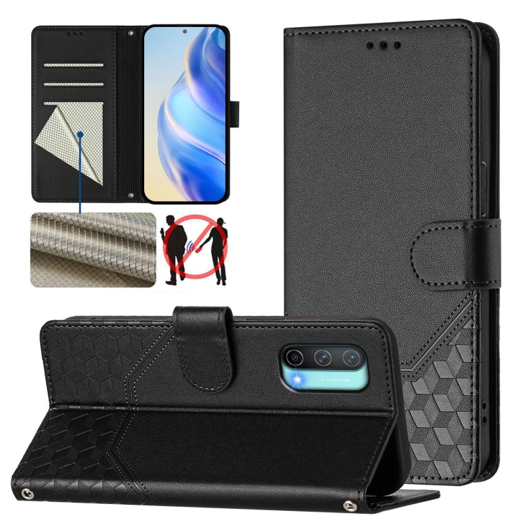 Honeycomb Embossing RFID Leather Phone Case, For OnePlus Nord CE 5G, For OnePlus Nord 2, For OnePlus 9 Pro, For OnePlus 9, For OnePlus Nord N10 5G