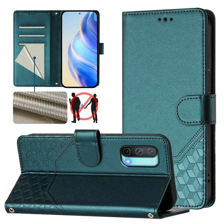 Honeycomb Embossing RFID Leather Phone Case, For OnePlus Nord CE 5G, For OnePlus Nord 2, For OnePlus 9 Pro, For OnePlus 9, For OnePlus Nord N10 5G