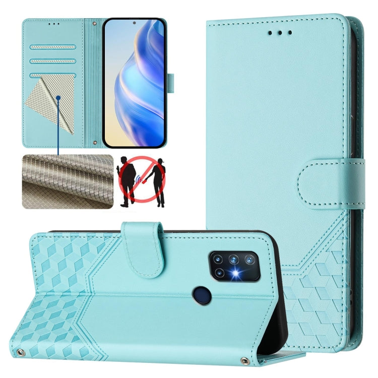 Honeycomb Embossing RFID Leather Phone Case, For OnePlus Nord CE 5G, For OnePlus Nord 2, For OnePlus 9 Pro, For OnePlus 9, For OnePlus Nord N10 5G