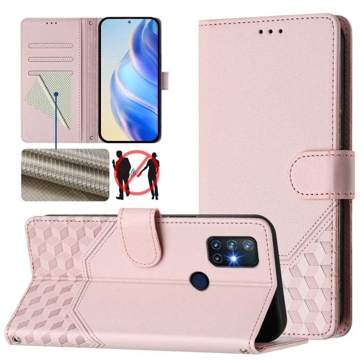Honeycomb Embossing RFID Leather Phone Case, For OnePlus Nord CE 5G, For OnePlus Nord 2, For OnePlus 9 Pro, For OnePlus 9, For OnePlus Nord N10 5G