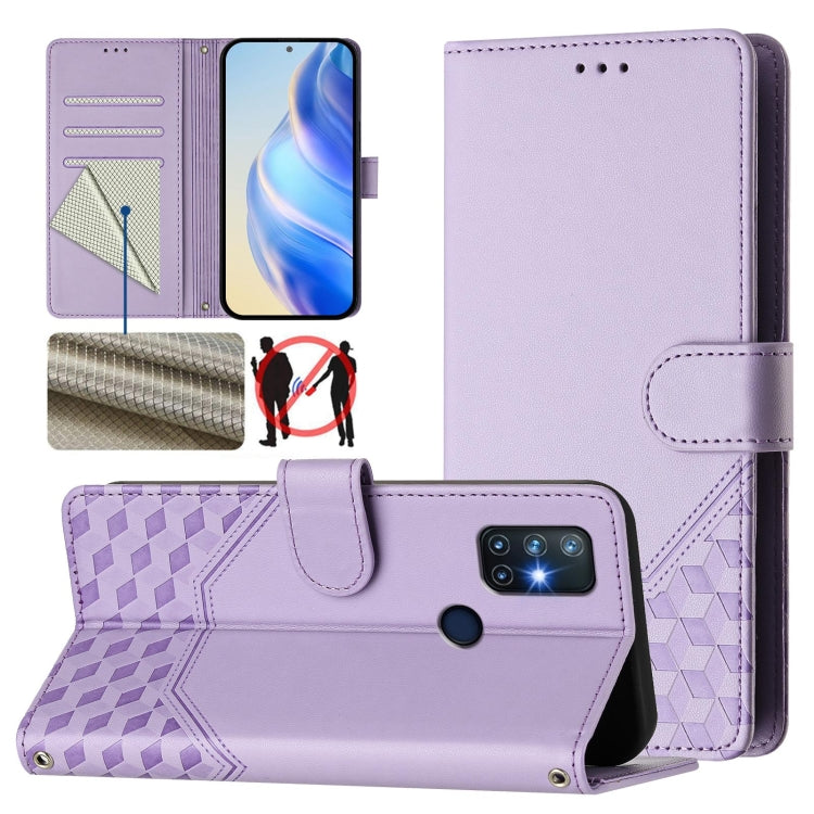 Honeycomb Embossing RFID Leather Phone Case, For OnePlus Nord CE 5G, For OnePlus Nord 2, For OnePlus 9 Pro, For OnePlus 9, For OnePlus Nord N10 5G