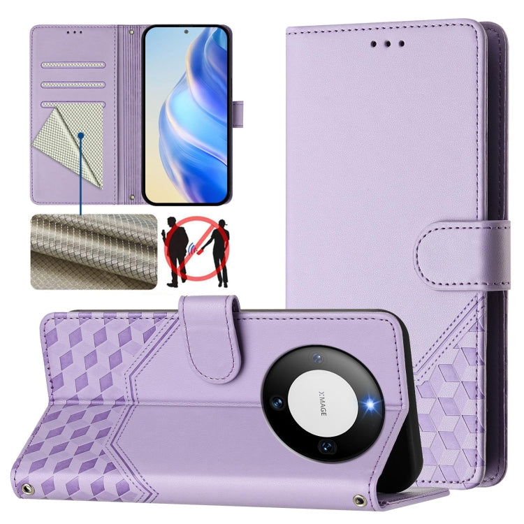 Honeycomb Embossing RFID Leather Phone Case, For Huawei nova 14 5G, For Huawei nova 13 Pro, For Huawei nova 13 / nova 12, For Huawei Pura 70 Pro / Pura 70 Pro+, For Huawei nova 12i 4G, For Huawei nova 12S 4G, For Huawei Pura 70                         ...