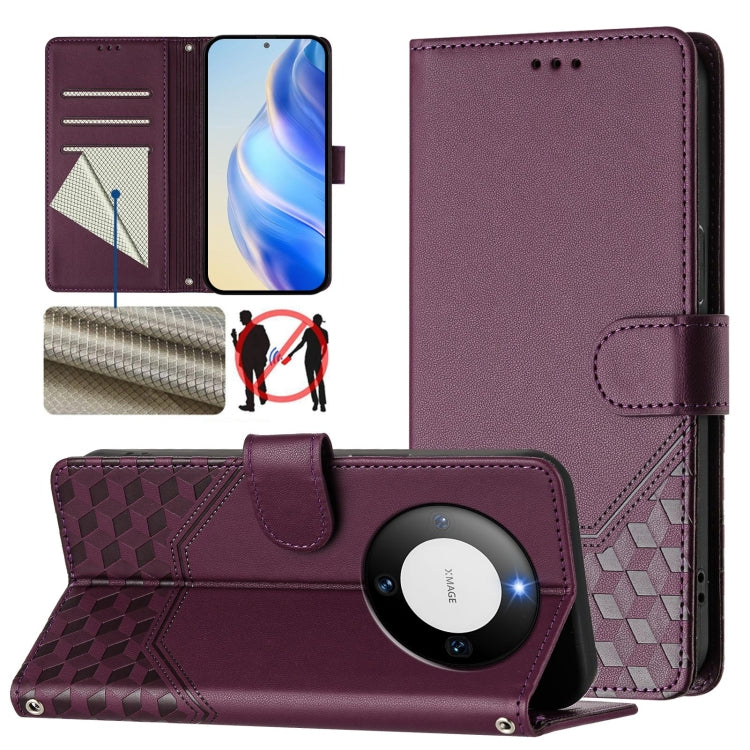 Honeycomb Embossing RFID Leather Phone Case, For Huawei nova 14 5G, For Huawei nova 13 Pro, For Huawei nova 13 / nova 12, For Huawei Pura 70 Pro / Pura 70 Pro+, For Huawei nova 12i 4G, For Huawei nova 12S 4G, For Huawei Pura 70                         ...
