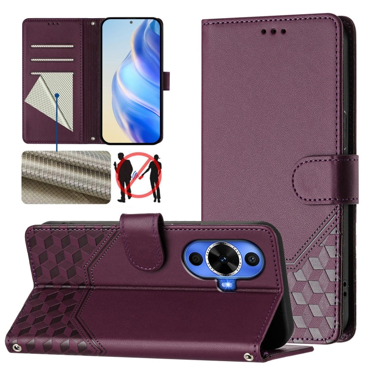Honeycomb Embossing RFID Leather Phone Case, For Huawei nova 14 5G, For Huawei nova 13 Pro, For Huawei nova 13 / nova 12, For Huawei Pura 70 Pro / Pura 70 Pro+, For Huawei nova 12i 4G, For Huawei nova 12S 4G, For Huawei Pura 70                         ...