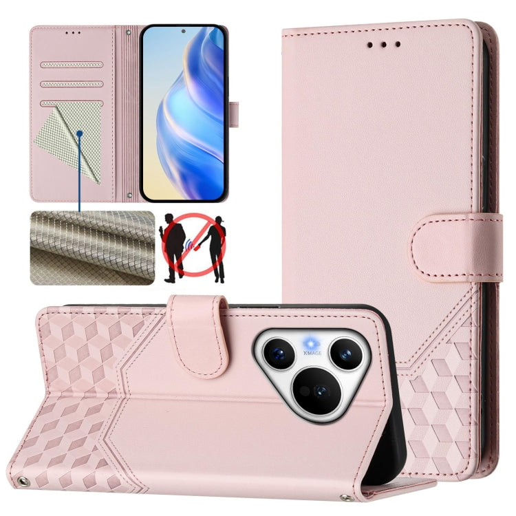Honeycomb Embossing RFID Leather Phone Case, For Huawei nova 14 5G, For Huawei nova 13 Pro, For Huawei nova 13 / nova 12, For Huawei Pura 70 Pro / Pura 70 Pro+, For Huawei nova 12i 4G, For Huawei nova 12S 4G, For Huawei Pura 70                         ...