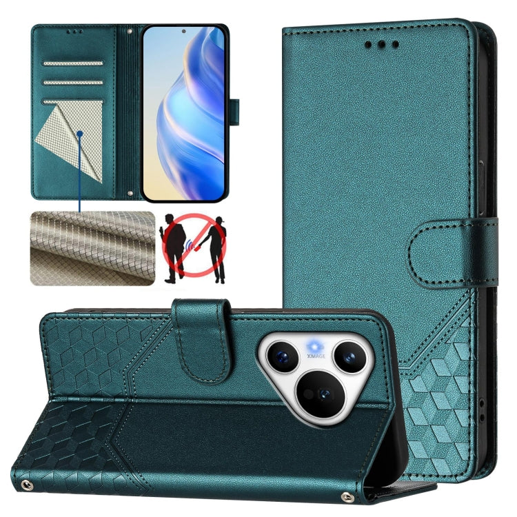 Honeycomb Embossing RFID Leather Phone Case, For Huawei nova 14 5G, For Huawei nova 13 Pro, For Huawei nova 13 / nova 12, For Huawei Pura 70 Pro / Pura 70 Pro+, For Huawei nova 12i 4G, For Huawei nova 12S 4G, For Huawei Pura 70                         ...