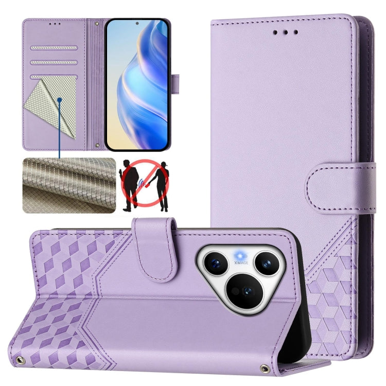 Honeycomb Embossing RFID Leather Phone Case, For Huawei nova 14 5G, For Huawei nova 13 Pro, For Huawei nova 13 / nova 12, For Huawei Pura 70 Pro / Pura 70 Pro+, For Huawei nova 12i 4G, For Huawei nova 12S 4G, For Huawei Pura 70                         ...