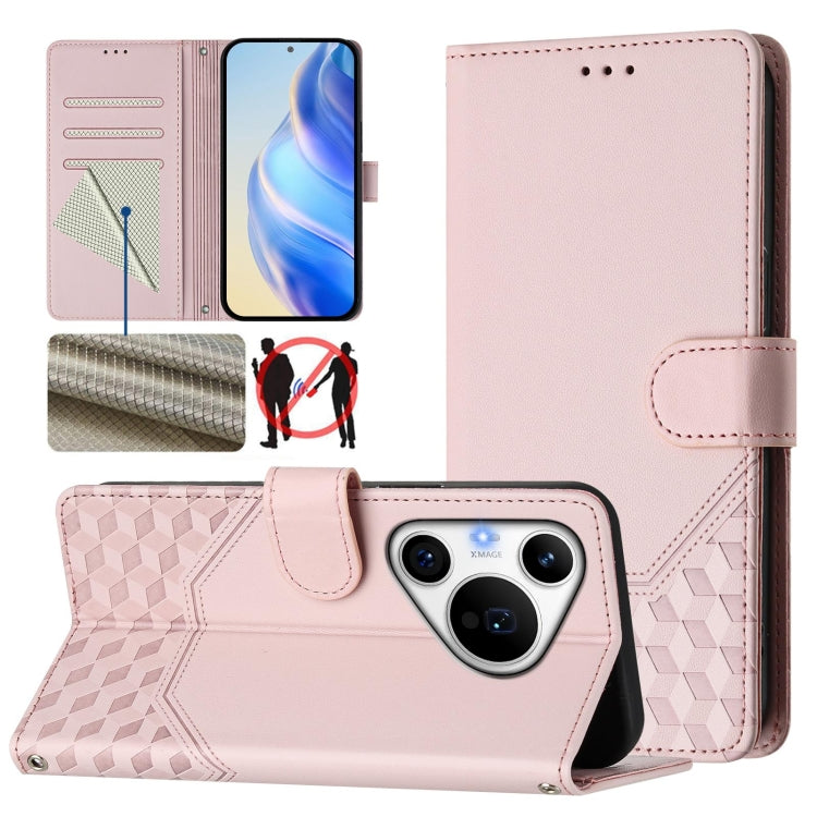 Honeycomb Embossing RFID Leather Phone Case, For Huawei nova 14 5G, For Huawei nova 13 Pro, For Huawei nova 13 / nova 12, For Huawei Pura 70 Pro / Pura 70 Pro+, For Huawei nova 12i 4G, For Huawei nova 12S 4G, For Huawei Pura 70                         ...