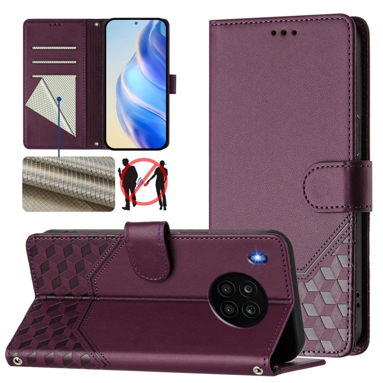Honeycomb Embossing RFID Leather Phone Case, For Huawei nova 8i, For Huawei P50 Pro, For Huawei P50, For Huawei Enjoy 20 SE / P Smart 2021