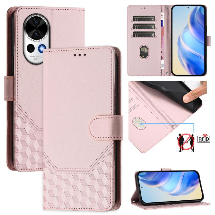 Honeycomb Embossing RFID Leather Phone Case, For Huawei nova 14 5G, For Huawei nova 13 Pro, For Huawei nova 13 / nova 12, For Huawei Pura 70 Pro / Pura 70 Pro+, For Huawei nova 12i 4G, For Huawei nova 12S 4G, For Huawei Pura 70                         ...