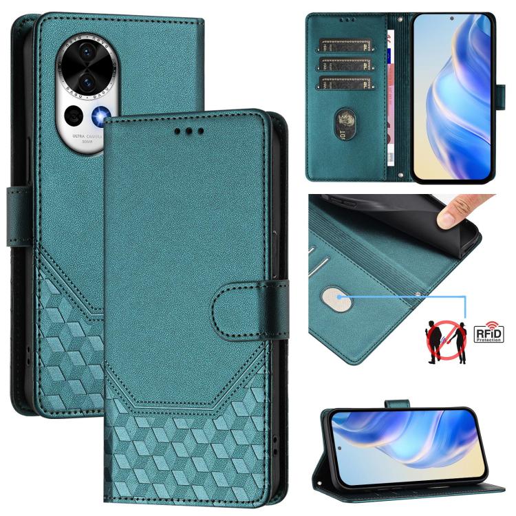 Honeycomb Embossing RFID Leather Phone Case, For Huawei nova 14 5G, For Huawei nova 13 Pro, For Huawei nova 13 / nova 12, For Huawei Pura 70 Pro / Pura 70 Pro+, For Huawei nova 12i 4G, For Huawei nova 12S 4G, For Huawei Pura 70                         ...