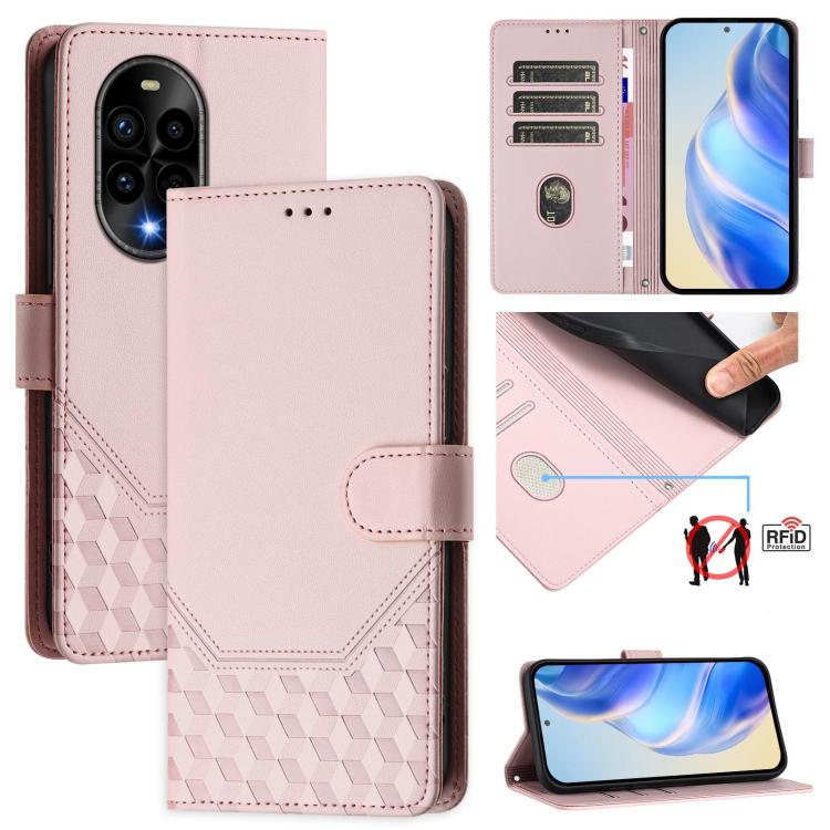 Honeycomb Embossing RFID Leather Phone Case, For Huawei nova 14 5G, For Huawei nova 13 Pro, For Huawei nova 13 / nova 12, For Huawei Pura 70 Pro / Pura 70 Pro+, For Huawei nova 12i 4G, For Huawei nova 12S 4G, For Huawei Pura 70                         ...