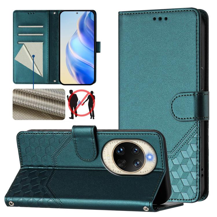 Honeycomb Embossing RFID Leather Phone Case, For Huawei nova 14 5G, For Huawei nova 13 Pro, For Huawei nova 13 / nova 12, For Huawei Pura 70 Pro / Pura 70 Pro+, For Huawei nova 12i 4G, For Huawei nova 12S 4G, For Huawei Pura 70                         ...