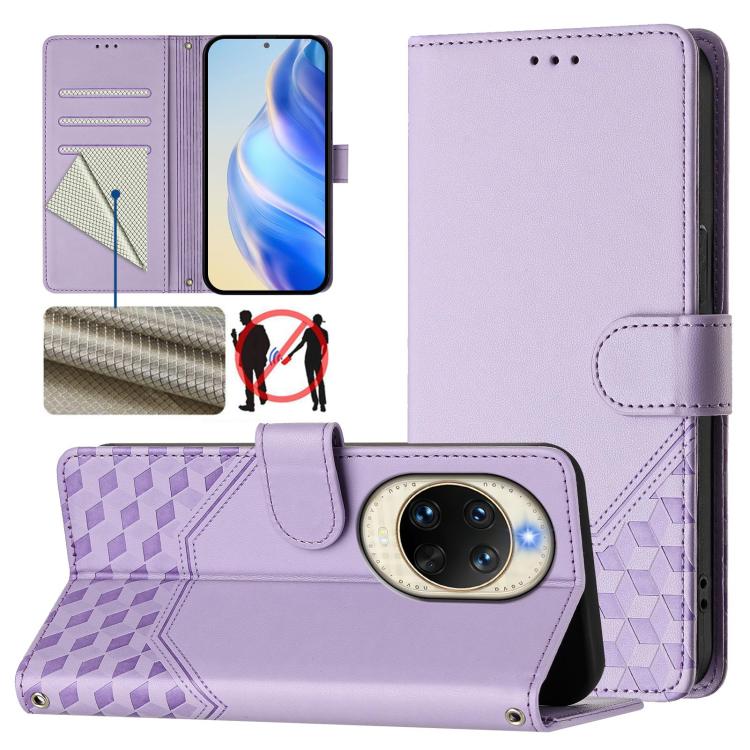 Honeycomb Embossing RFID Leather Phone Case, For Huawei nova 14 5G, For Huawei nova 13 Pro, For Huawei nova 13 / nova 12, For Huawei Pura 70 Pro / Pura 70 Pro+, For Huawei nova 12i 4G, For Huawei nova 12S 4G, For Huawei Pura 70                         ...