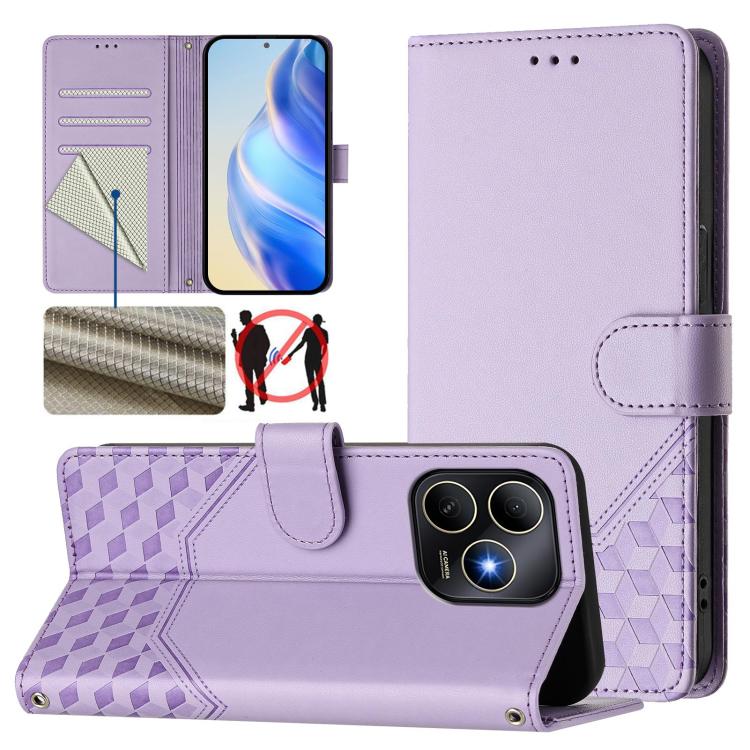Honeycomb Embossing RFID Leather Phone Case, For Huawei nova 16z, For Huawei nova 16, For Huawei Pura 90 Pro Max, For Huawei Pura 90 Pro, For Huawei Mate 70 Air, For Huawei Enjoy 80s, For Huawei nova 14 Ultra 5G, For Huawei nova 14 Pro 5G